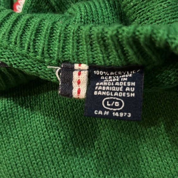Rumors Genuine Brand Green Reindeer Santa Christmas Sweater Ladies Size Large - Picture 5 of 5